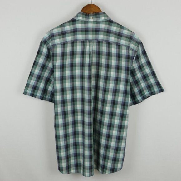 Jack Spade Men's XXL Green White Plaid Short Sleeve Casual Button Up Shirt - Picture 3 of 7